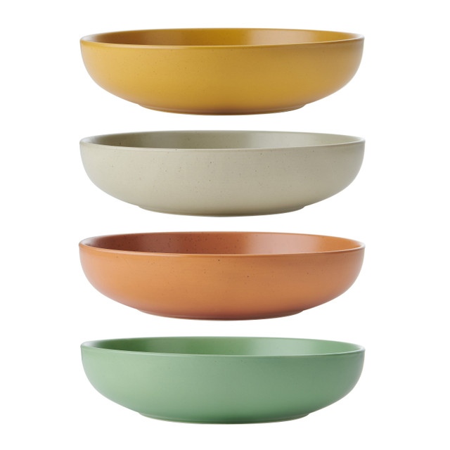 KitchenCraft Idilica Stoneware Coupe Bowl Set, Gift Boxed
