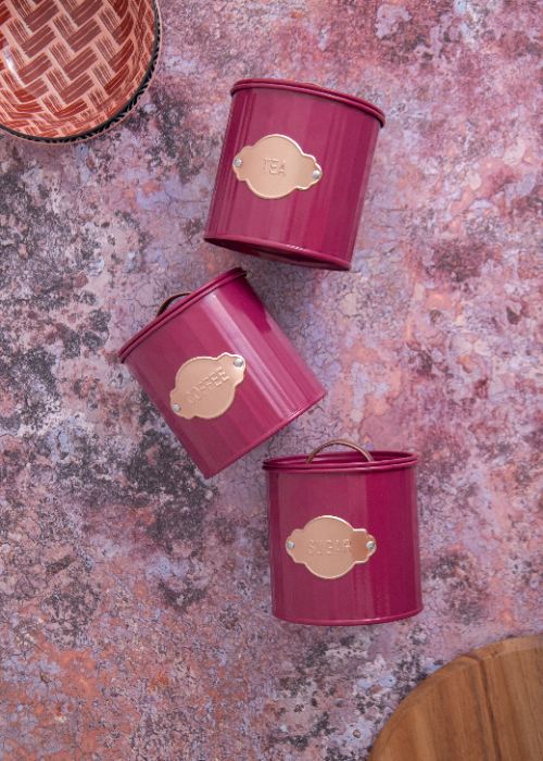 Voorraadbussen, Set van 3 Stuks, 1 L, Bordeaux - KitchenCraft