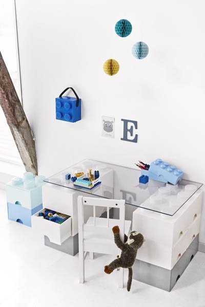 Lunchbox Brick 4 met handvat, Blauw - LEGO
