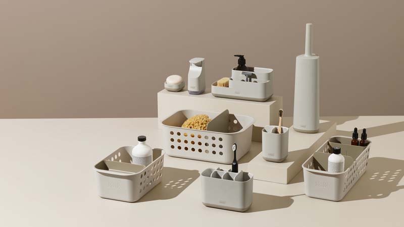 Tandenborstel Organizer Large, Met 6 verdeelvakken, Antislip, Kunststof, Grijs - Joseph Joseph | EasyStore