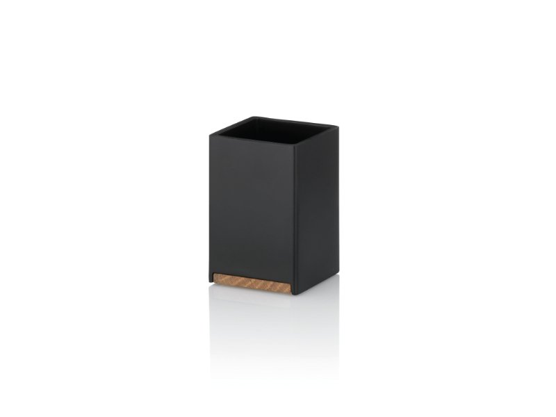 Drinkbeker Badkamer, Hout, Zwart - Kela | Cube