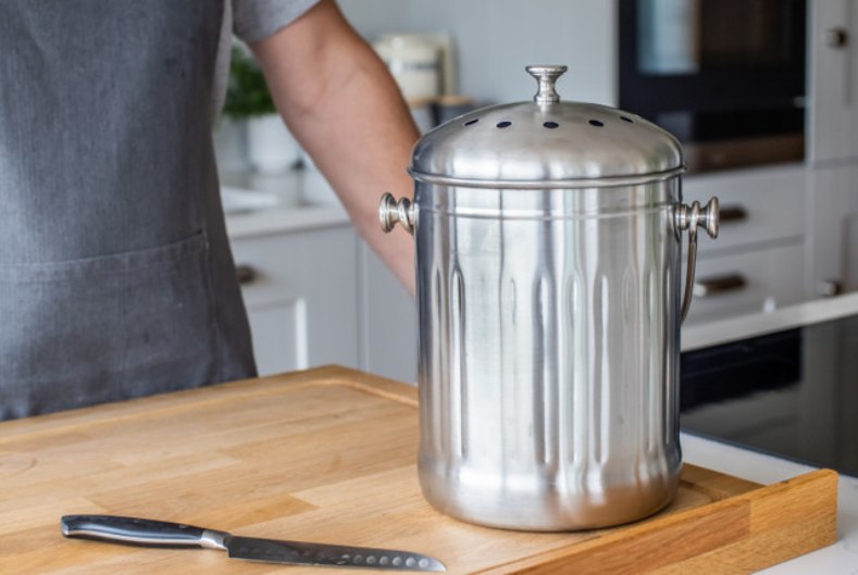 KitchenCraft Stainless Steel Worktop Compost Bin