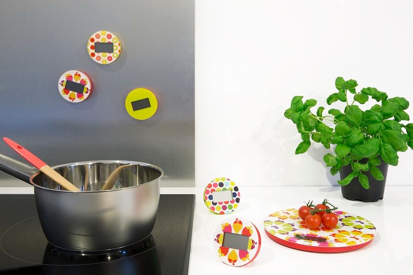 Digitale Kookwekker, Magnetisch, Ø7 cm, Stippen - Pebbly