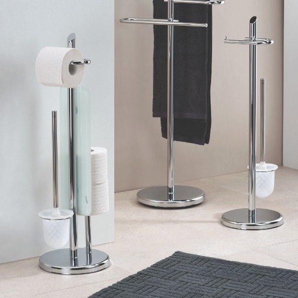 Wc-borstel en Toiletrollen houder, Zilver - Kela | Ken