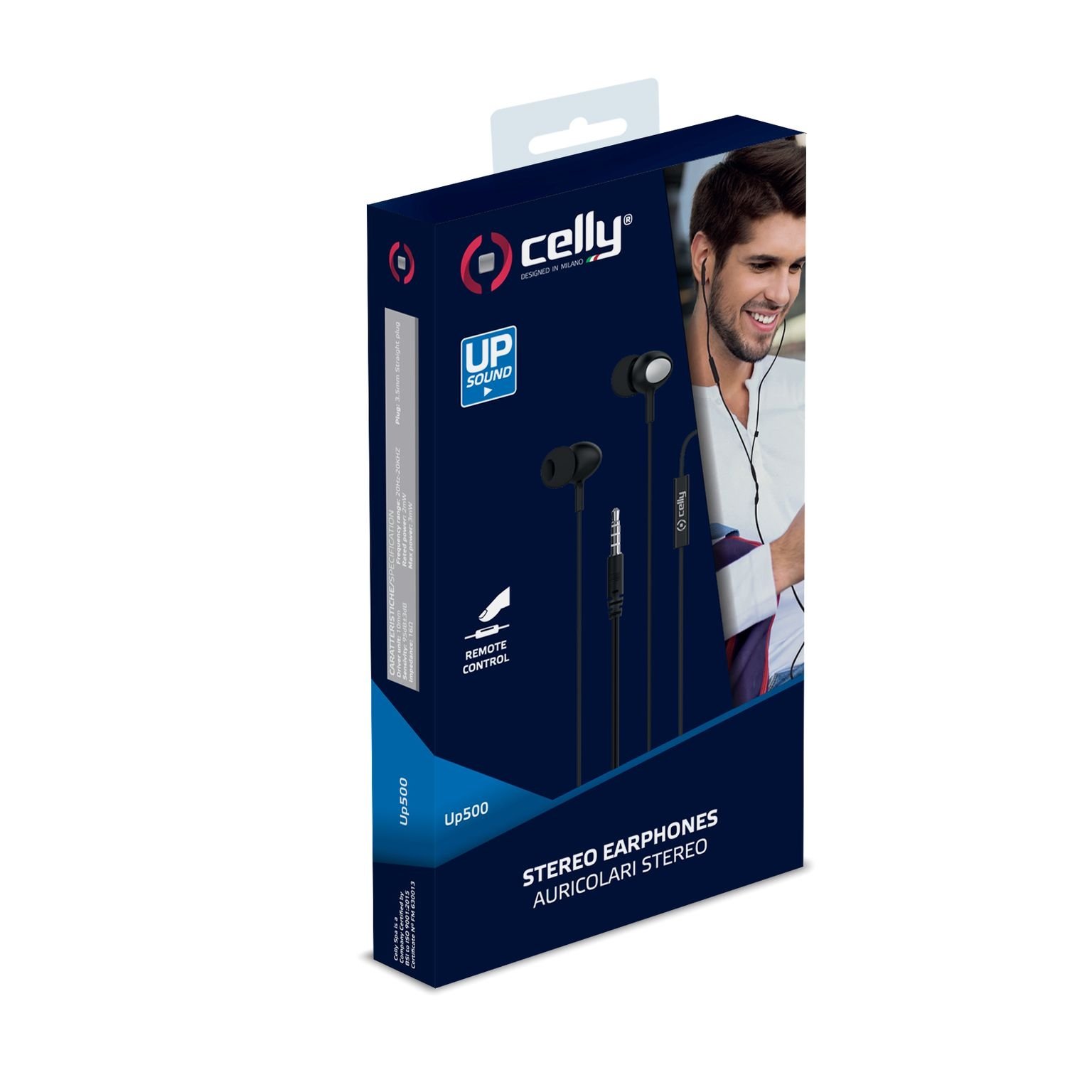 In-Ear Stereo Oordopjes UP500, Zwart - Kunststof - Celly