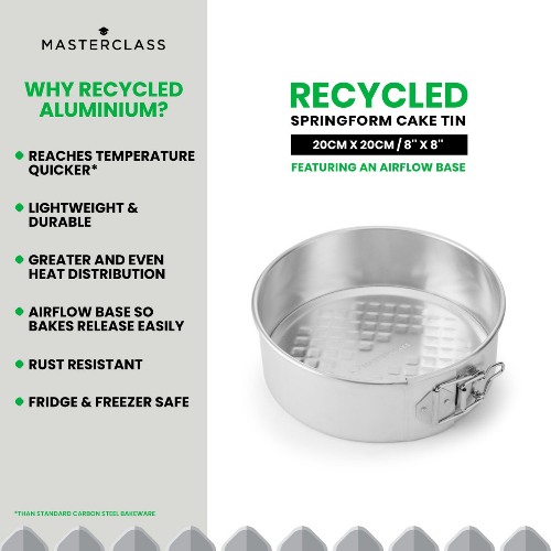 MasterClass Recycled Aluminium Spring Form Quick Release Cake Tin, Sleeved