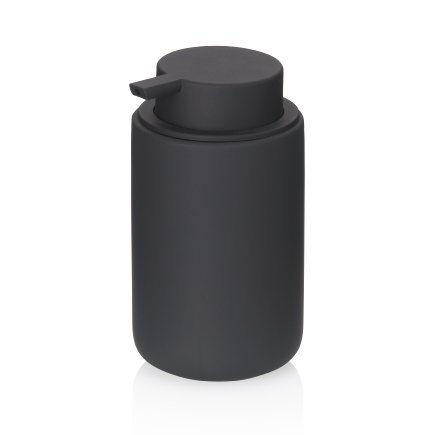 Zeepdispenser, Zeeppomp, 0.3 L, Kunststof, Keramiek met Rubbercoating, Zwart - Kela | Sana