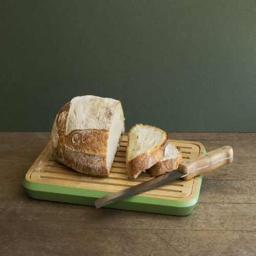 Broodmes, Bamboe, Roestvrij Staal, 32 cm - Pebbly