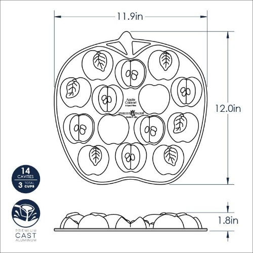 Bakvorm "Apple Slice Cakelet Pan" - Nordic Ware | Fall Harvest Bronze