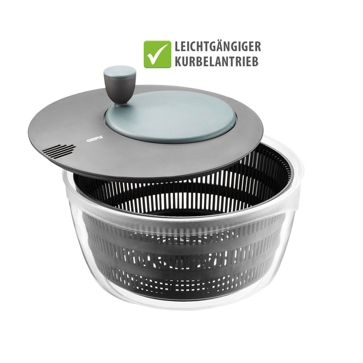 Slacentrifuge, Sladroger, Slazwierder, 3L, Afgiet Deksel, Vershoud deksel, Ø25 cm, Stay Fresh Lid - GEFU | Rotaro