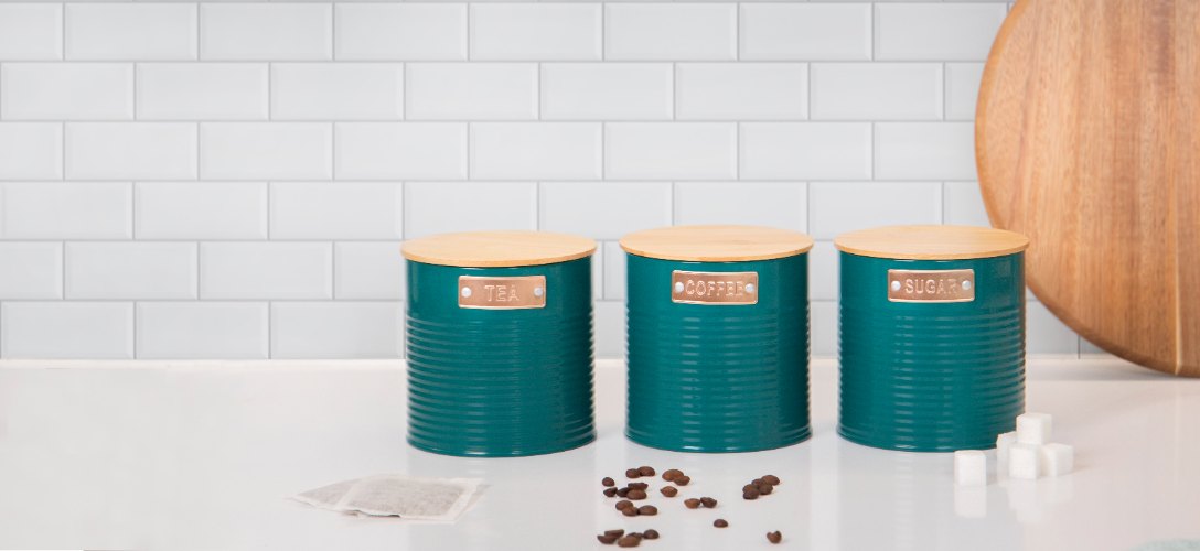 Voorraadbussen, Set van 3 Stuks, 1 L, Teal - KitchenCraft