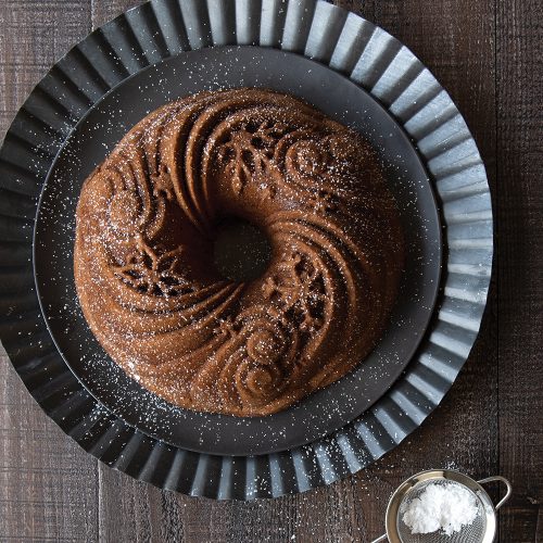 Tulband Bakvorm "Let It Snow Bundt Pan" - Nordic Ware | Sparkling Silver Holiday