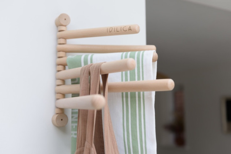 KitchenCraft Idilica Beech Wood Wall Rack, Boxed
