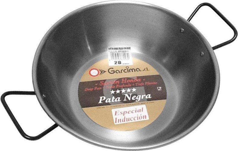 Lyonnaise pan hoog met twee grepen, plaatstaal, 40 cm - Garcima