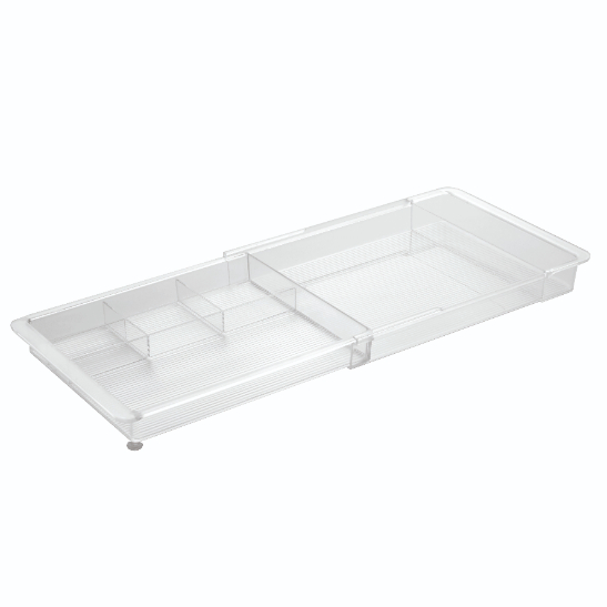 Lade Organizer, 6 Vakken, Uitschuifbaar, 28.6 x 19.7 x 3.3 cm, Kunststof, Transparant - iDesign | Linus