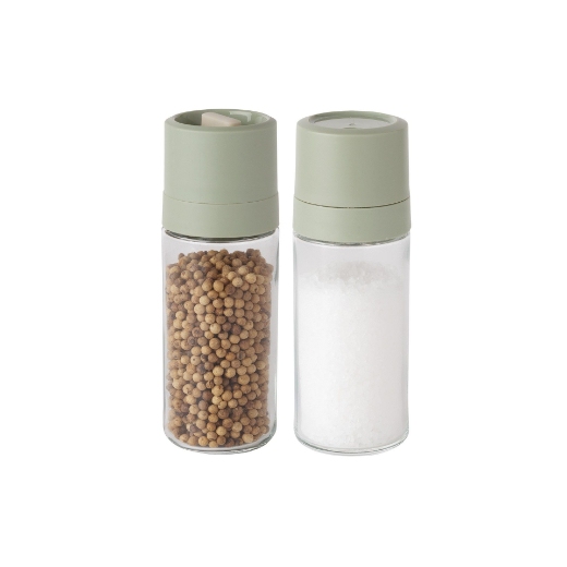 Balance Pepermolen en Zoutstrooier Set, Gerecycled Kunststof, Sage - BergHOFF | Leo Line