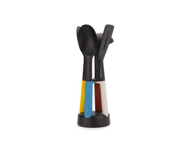 Slim Keukenhulpen met Houder, Set van 4 Stuks, Warm Gekleurd - Joseph Joseph | Elevate