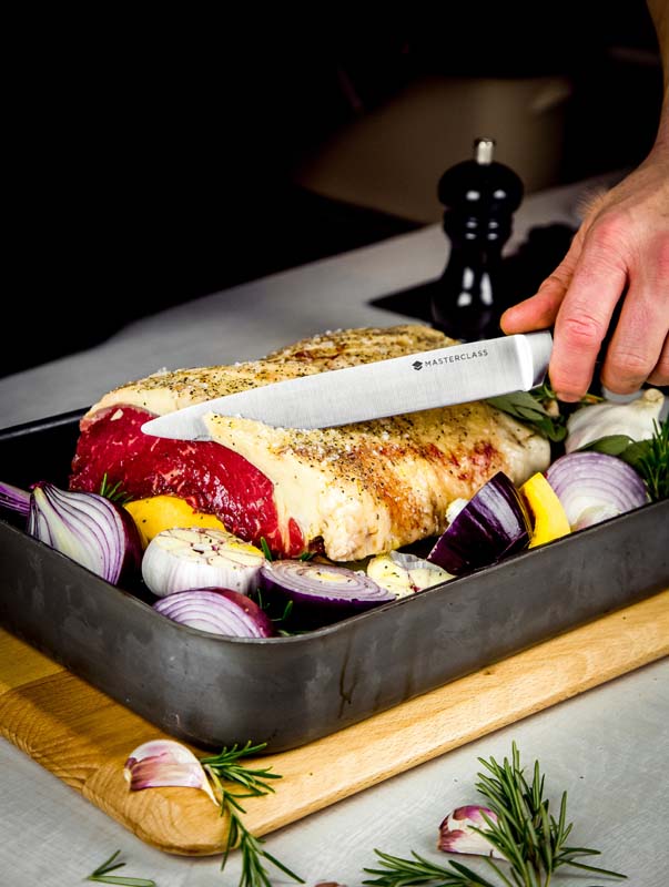 Vleesmes 20cm, Afgeronde punt - Tipless - RVS Lemmet - Carving Knife - MasterClass | Tipless