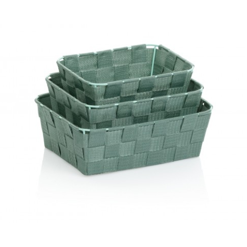 Mand, Set van 3 Stuks, Polypropyleen, Lind Groen - Kela | Neo