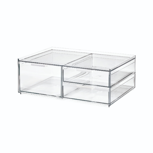 Make-up Organizer, 3 Lades, Breed, 30.5 x 20.3 x 11.4 cm, Transparant - iDesign | Sarah Tanno Collection