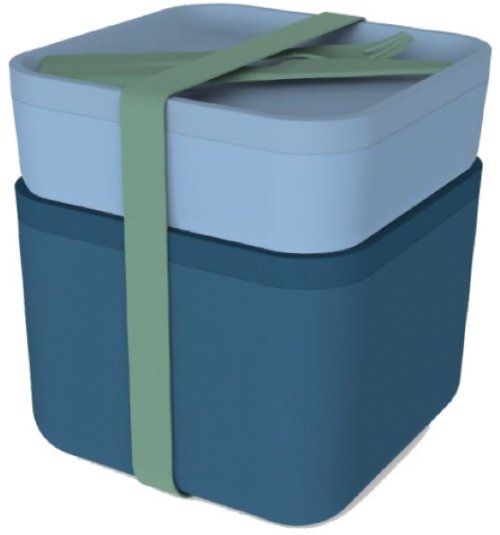 Lunchbox Set met Bestekset, Blauw - HIP