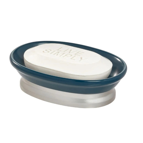 Zeepblokhouder, Keramiek/Kunststof, Blauw - iDesign | Bexley