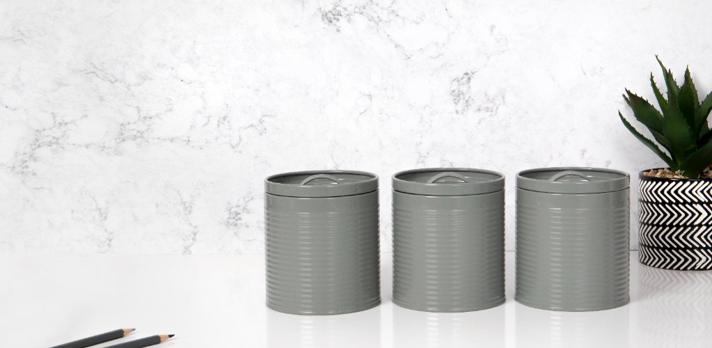 Voorraadbussen, Set van 3 Stuks, 1 L, Grijs - KitchenCraft
