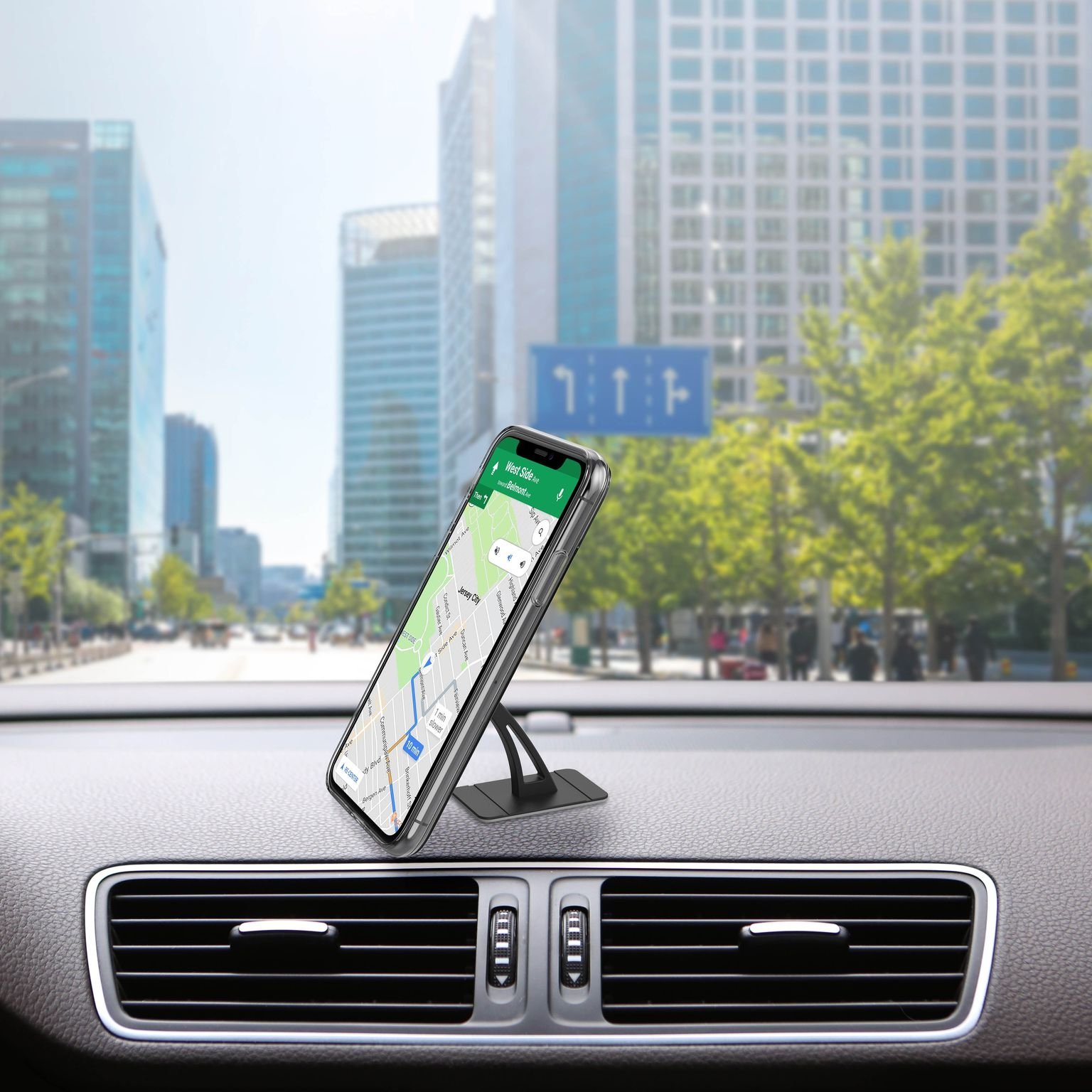 Ghost Magnetische Mini Dashboard Smartphonehouder, Zwart - Kunststof - Celly