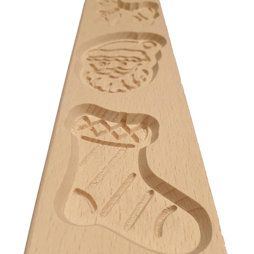 Speculaasplank Kerst - Rendier, Kerstman, Kerstsok - Habitas4U