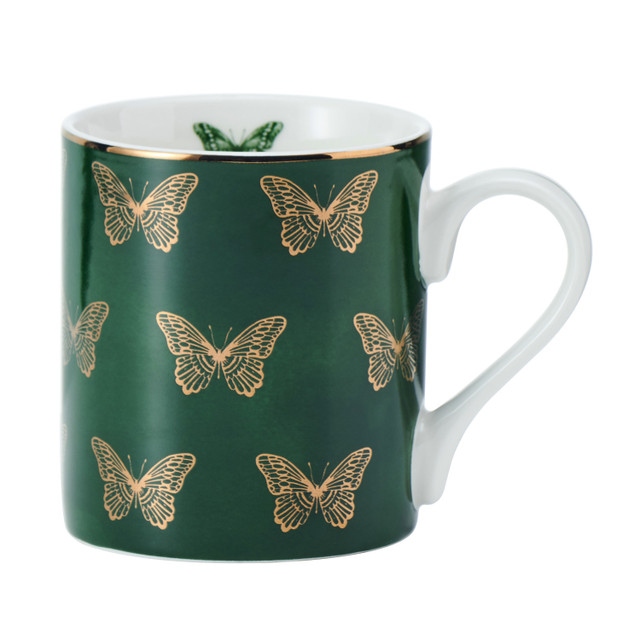 Mikasa Fine China 280ml Straight Sided Mug, Butterflies, Gift boxed
