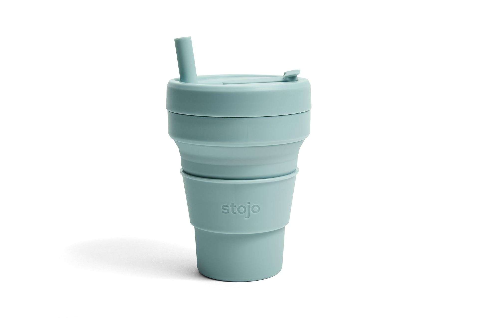 Biggie Cup, Aquamarine - 470 ml - Koffiebeker - Drinkbeker - Blauw - Opvouwbaar | Stojo