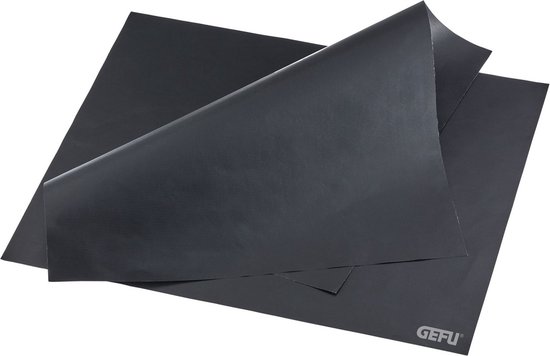 Bakmattenset, 2 stuks, Teflon & Glasvezelgaas, 44 cm x 39 cm (knipbaar), Zwart - GEFU | AGEN
