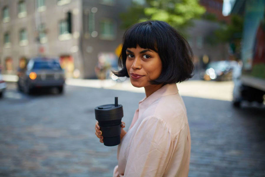 Biggie Cup, Ink - 470 ml - Koffiebeker - Drinkbeker - Diep Zwart - Opvouwbaar | Stojo