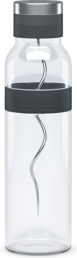 Karaf met Spies en Filter, 1.1 L, Glas, Siliconen, Antraciet Grijs - Boddels | Sund