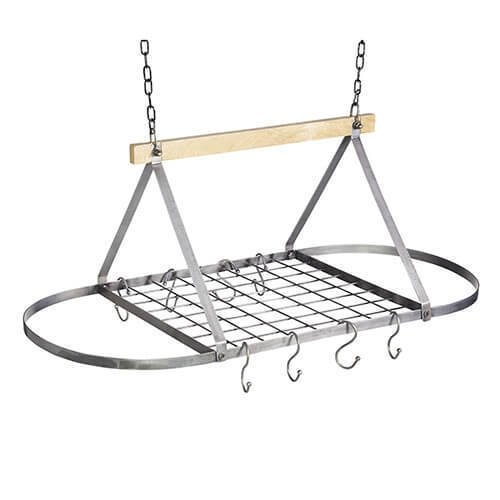 Plafondrek / Pannenrek aan Ketting - Rvs Hout - KitchenCraft