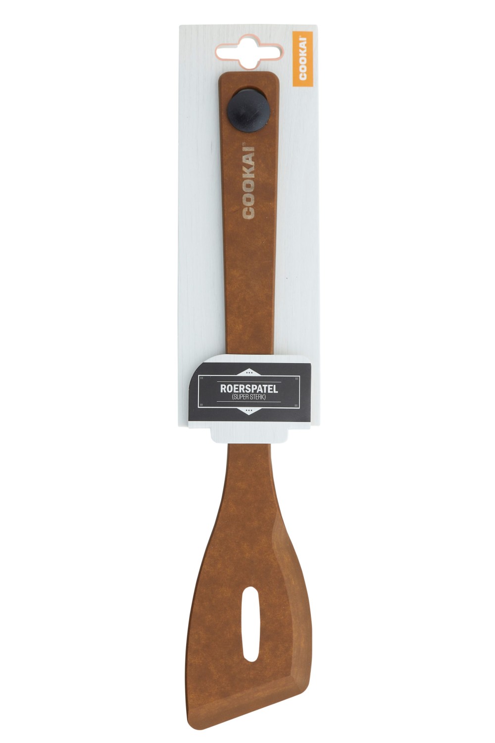 Gleufspatel, Hout, Bruin - Cookai