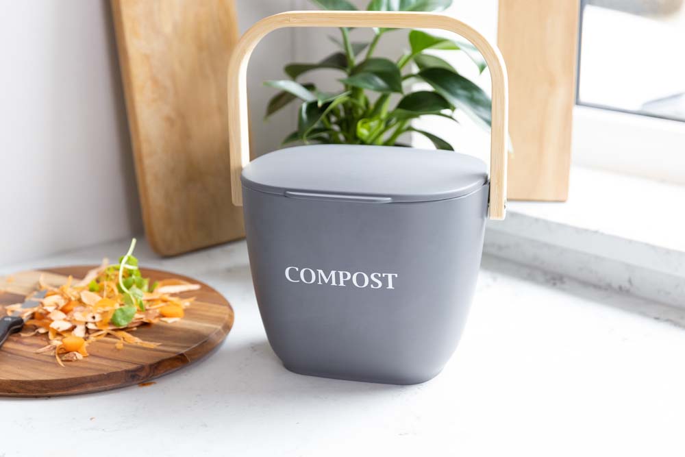 Compostbak van bamboevezel - Grijs - Natuurlijke vezel - Compostemmer - Natural Elements