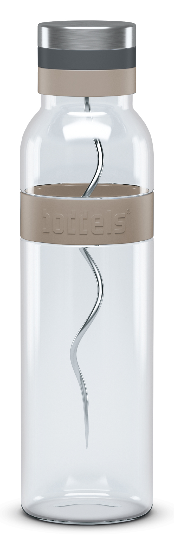 Karaf met Spies en Filter, 1.1 L, Glas, Siliconen, Taupe - Boddels | Sund