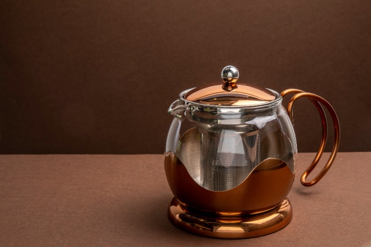 Theepot met Zeef, 0.66 L, Glas, Koper - La Cafetière | Izmir