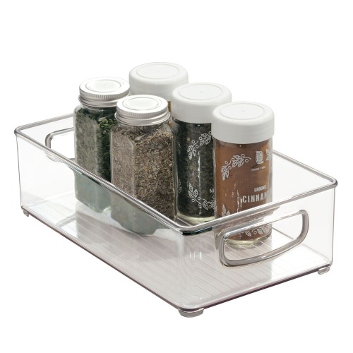 Opbergbox met Deksel, 15.2 x 25.4 x 7.6 cm, Stapelbaar, Kunststof, Transparant - iDesign | Kitchen Binz