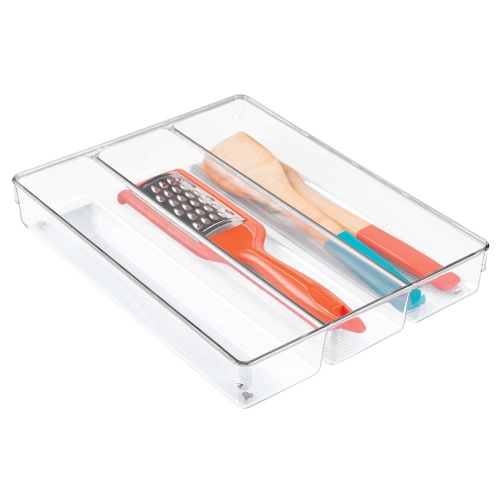 Lade Organizer, 3 Vakken, 26.7 x 34.8 x 5.1 cm, Kunststof, Transparant - iDesign | Linus
