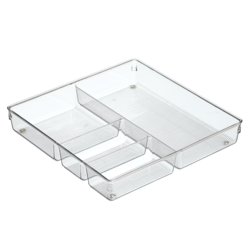 Lade Organizer, 4 Vakken, 30.5 x 30.5 x 5.1 cm, Kunststof, Transparant - iDesign | Linus