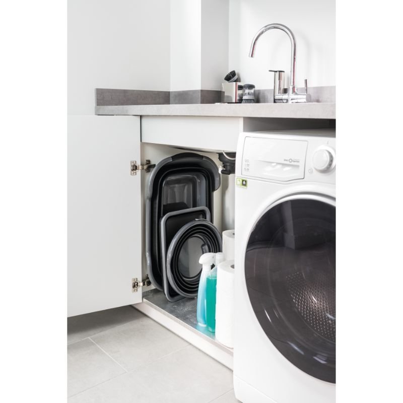 Opvouwbare Wasmand, Zwart/Grijs - MasterClass