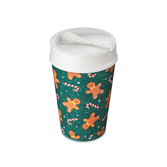 Dubbelwandige Koffiebeker met Deksel, 0.4 L, Organic, Gingerbread - Koziol | Iso To Go