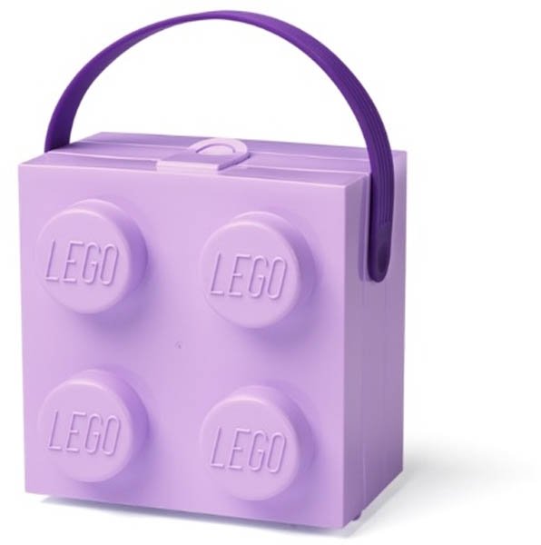 Lunchbox Brick 4 met handvat, Lavendel - LEGO