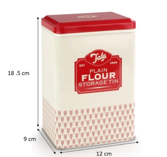 Bewaarblik Flour, 1950's, Rood/Créme - Tala