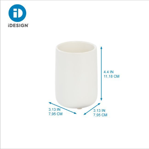 Badkamer Drinkbeker, Keramiek, Kokos Wit - iDesign | Eco Vanity