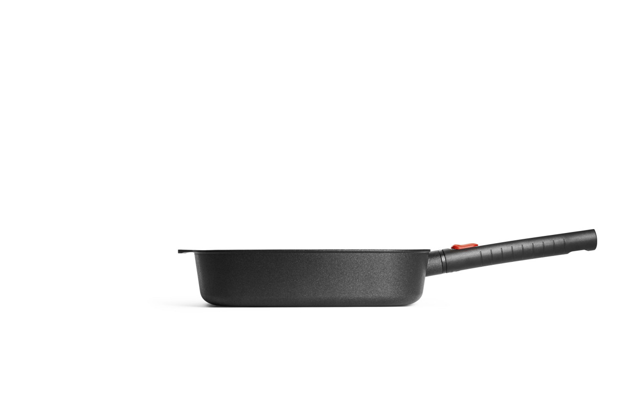 Hapjespan, Vierkant, 28 x 28 cm, 3.5 L, Gerecycled Aluminium, QXR Non Stick, Inductie - Woll | EcoLogic QXR