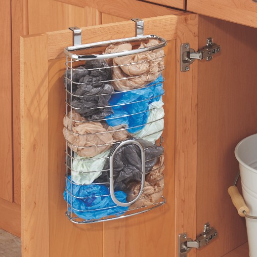 Plastic tassen Houder, 37.6 x 20.6 x 10 cm, RVS, Zilver - iDesign | Axis