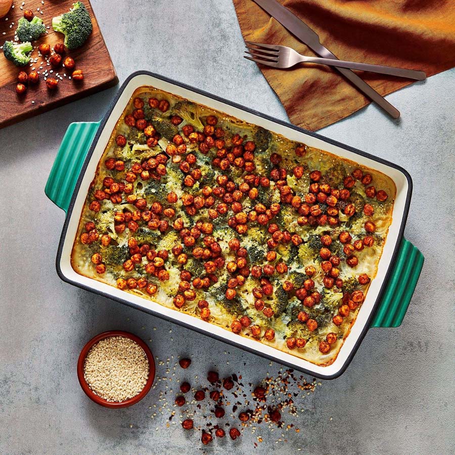 Ovenschaal, 39 x 23 cm, 3.6 L, Ook Geschikt voor Fornuis, Groen, Geëmailleerd Gietijzer - Barbary & Oak | Foundry